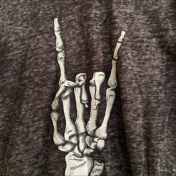 Zoe + Liv Distressed Skeleton Hand Tee - Picture 3 of 5
